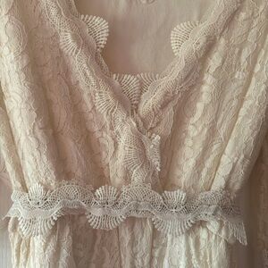 Gorgeous scalloped white lace boho romper
